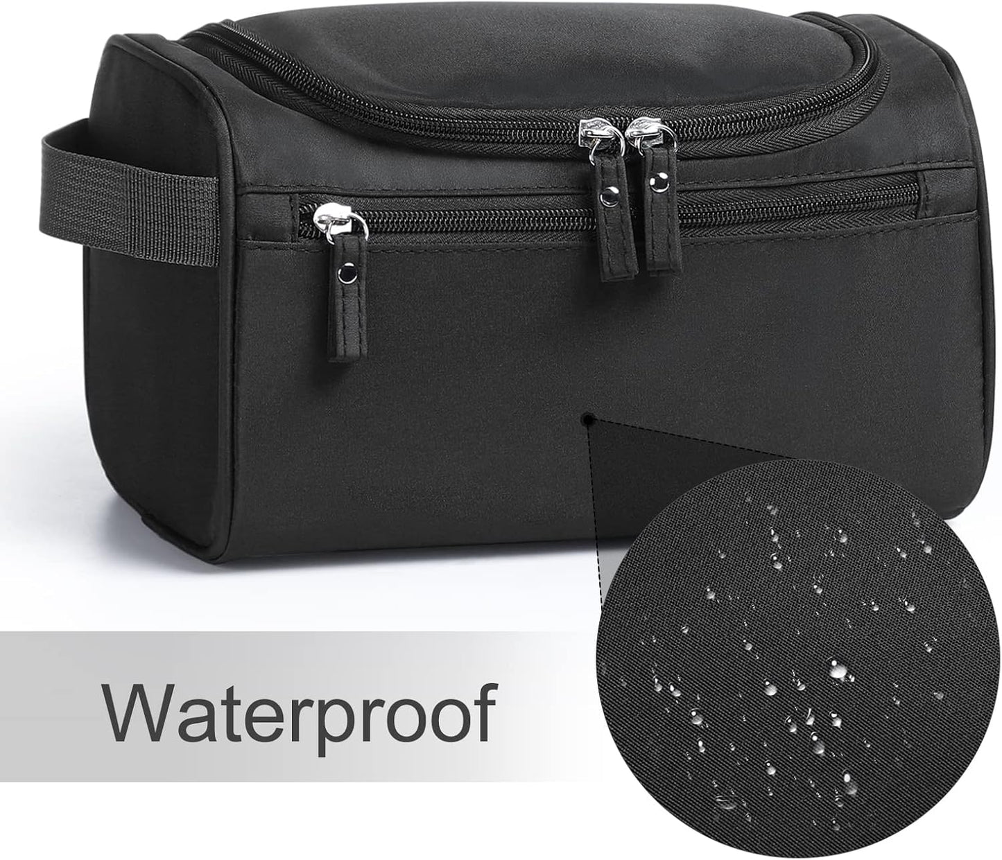 Hanging Toiletry Bag – Waterproof Travel Wash Organizer for Men & Women, Black Makeup & Bathroom Essentials Case