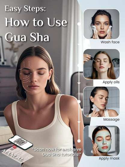 Stainless Steel Gua Sha Facial Tool – Silver Edition for Jawline Sculpting, Puffiness Reduction & Skin Massage – Premium Skincare Gift
