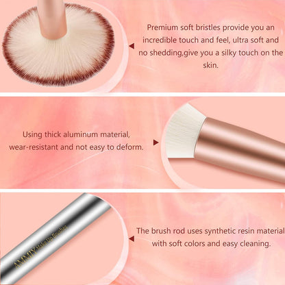 18-Piece Professional Makeup Brush Set – Premium Synthetic Brushes for Foundation, Powder, Blush, Eyeshadow & Eyeliner with PU Leather Travel Bag