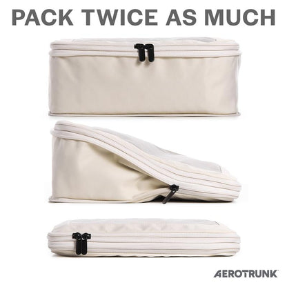 AEROTRUNK Compression Packing Cubes – Premium Nylon Twill Travel Organizers with Breathable Mesh, Double Zippers & Water-Resistant Design