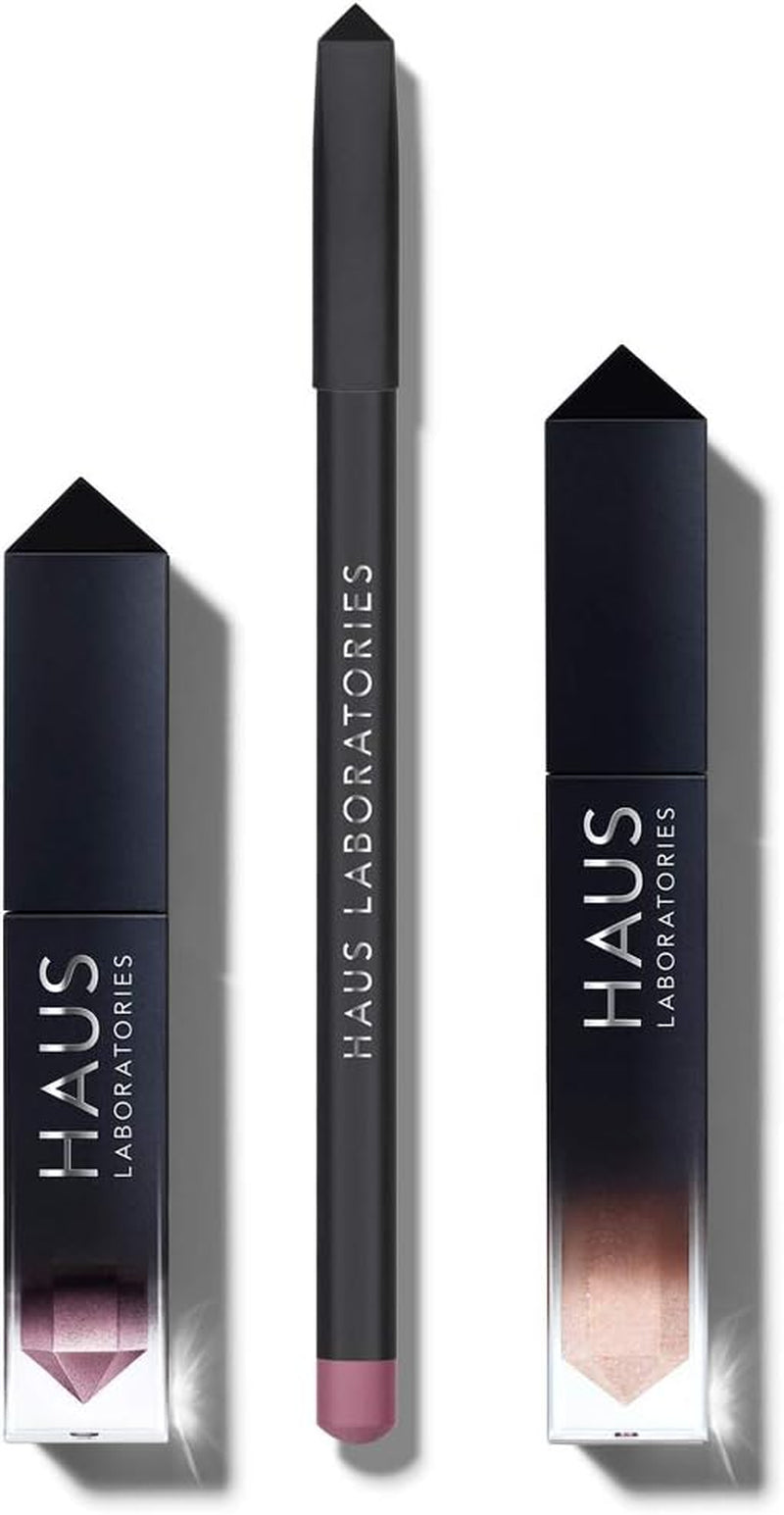 Lady Gaga HAUS of COLLECTIONS Makeup Kit – 3-Piece Vegan Set with Liquid Eyeshadow, Lip Liner & Gloss in Travel Bag – Cruelty-Free Beauty Gift (9 Styles)