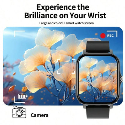 Smartwatch 2025 – Full HD Touchscreen Waterproof Fitness Tracker with Heart Rate & Sleep Monitor  Music, Alarm, Sports Modes  Compatible with Android & iPhone