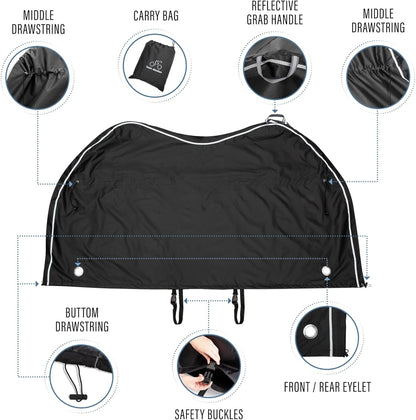 Waterproof Bike Cover – Heavy-Duty 600D Oxford Outdoor Storage & Travel Protection for 1–3 Bicycles or E-Bikes