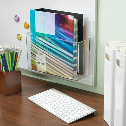 iDesign 66140 Large Affixx Adhesive Kitchen Organizer – Peel & Stick Strong-Hold Clear Storage Rack, X-Large