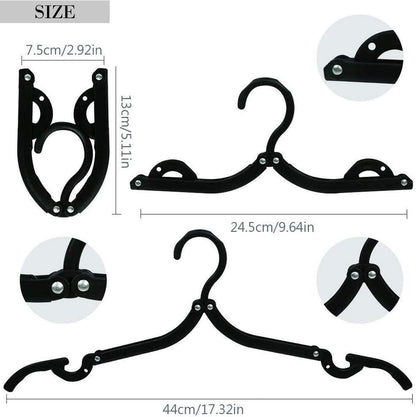 24-Pack Foldable Travel Hangers – Black Portable Clothes Drying Rack for Travel, Camping & Small Spaces