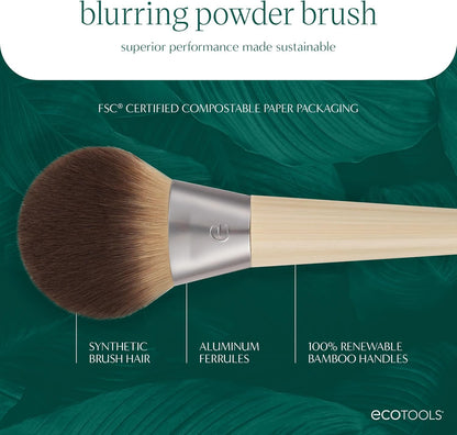 Blurring Powder Makeup Brush – Large Fluffy Brush for Loose & Pressed Powder, Synthetic Bristles, Eco-Friendly, Cruelty-Free & Vegan x1