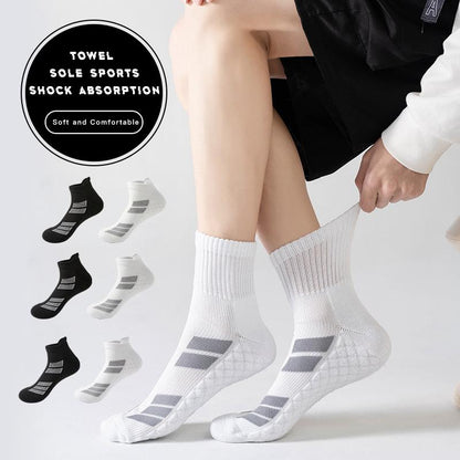 6 Pairs White Sports No Show Socks – Unisex Ankle Socks with Terry Soles for Shock Absorption, Breathable & Sweat-Wicking – Ideal Daily Wear & Valentine’s Gift