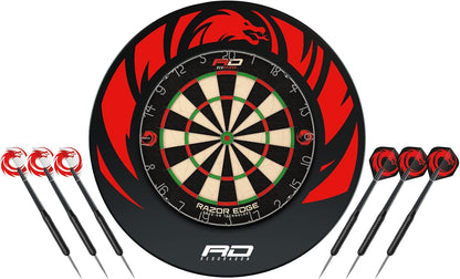 Professional Dartboard Set – Tournament-Grade Board with Durable Surround & 2 Sets of Steel Tip Darts