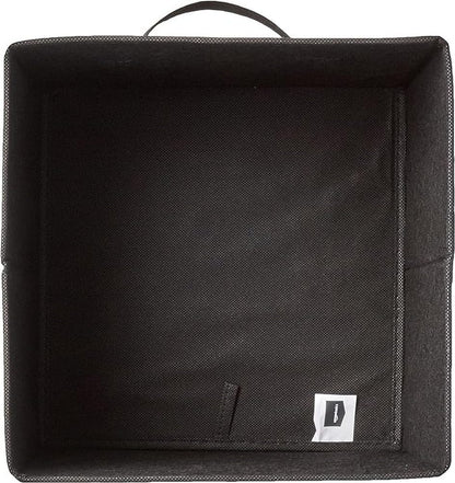6-Pack Collapsible Fabric Storage Cubes with Handles – Solid Black Foldable Organizers for Closet, Shelves & Home Storage (26.6 × 26.6 × 27.9 cm)