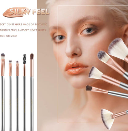 18-Piece Professional Makeup Brush Set – Premium Synthetic Brushes for Foundation, Powder, Blush, Eyeshadow & Eyeliner with PU Leather Travel Bag