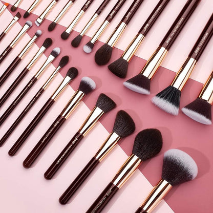 T280 25-Piece Professional Makeup Brush Set – Premium Natural Bristles for Foundation, Eyeshadow, Blending, Concealer, Blush & Highlight with Labelled Handles