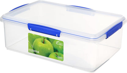 KLIP IT 7L Food Storage Container – Stackable BPA-Free Plastic Box with Airtight Lid & Blue Clips for Fridge/Freezer