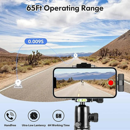 HITOZON Wireless Lavalier Microphone – Plug & Play Lapel Mic for iPhone & Android  Omnidirectional Condenser for Video, Podcast, TikTok, YouTube & Teaching