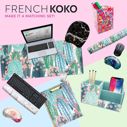 XL Pink Floral Mouse Pad – Large Desk Mat for Laptop, Keyboard & Office Decor, Extended Non-Slip Surface, Pretty Computer Accessory for Women & Girls