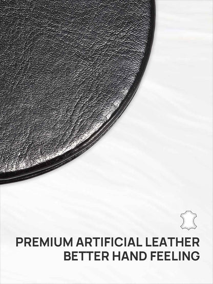 Compact Mirror with 1X/10X Magnification – Round PU Leather Travel Mirror for Purse, Makeup & Touch-Ups (Classic Black)