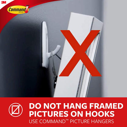 GP067-16NA Small Wire Hooks – 16-Pack White Adhesive Wall Hardware for Lightweight Hanging, Damage-Free & Easy to Install