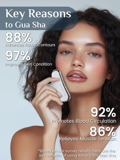 Stainless Steel Gua Sha Facial Tool – Silver Edition for Jawline Sculpting, Puffiness Reduction & Skin Massage – Premium Skincare Gift