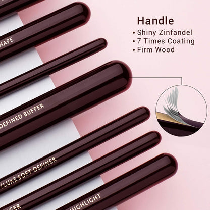 T280 25-Piece Professional Makeup Brush Set – Premium Natural Bristles for Foundation, Eyeshadow, Blending, Concealer, Blush & Highlight with Labelled Handles
