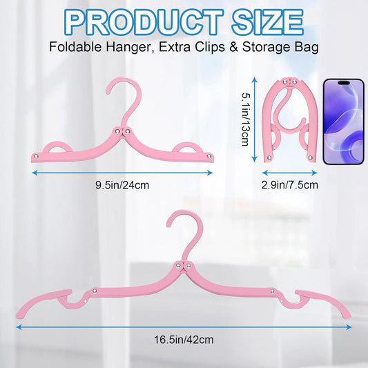 10-Pack Foldable Travel Hangers – Portable Plastic Clothes Drying Rack for Travel, Camping & Small Spaces