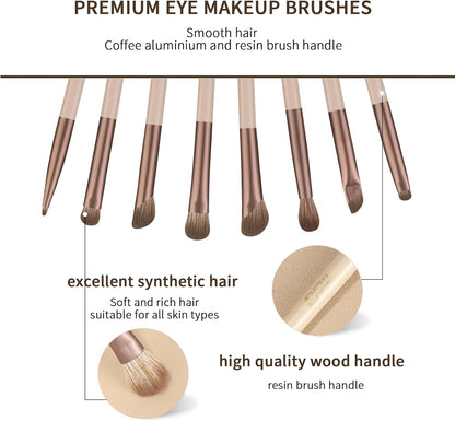 8-Piece Eye Makeup Brush Set – Premium Synthetic Brushes for Eyeshadow, Eyeliner, Eyebrow & Blending