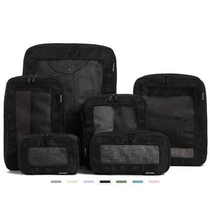 AEROTRUNK Compression Packing Cubes – Premium Nylon Twill Travel Organizers with Breathable Mesh, Double Zippers & Water-Resistant Design