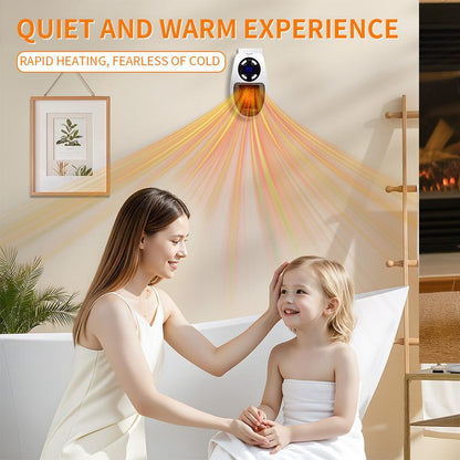 Portable Ceramic Convection Fan Heater – 2-Speed Settings, Power-Off Protection & Compact Design for Living Rooms, Bedrooms & Study Rooms