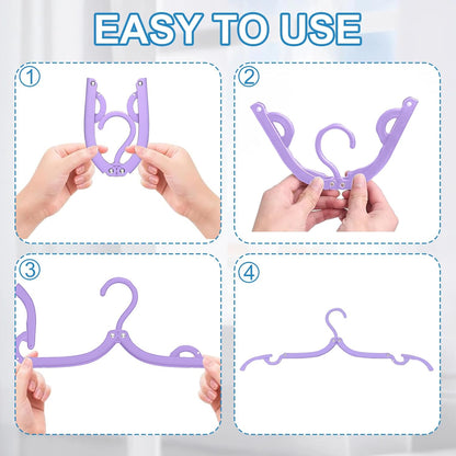10-Pack Foldable Travel Hangers – Portable Plastic Clothes Drying Rack for Travel, Camping & Small Spaces