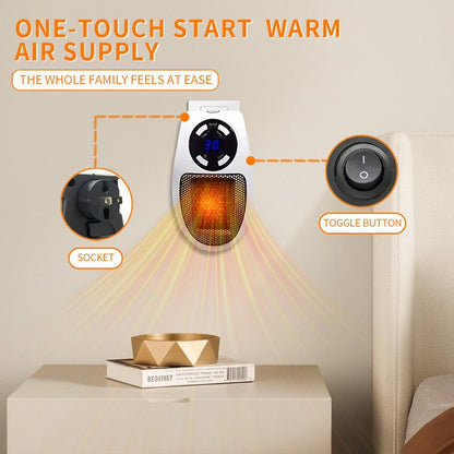 Portable Ceramic Convection Fan Heater – 2-Speed Settings, Power-Off Protection & Compact Design for Living Rooms, Bedrooms & Study Rooms