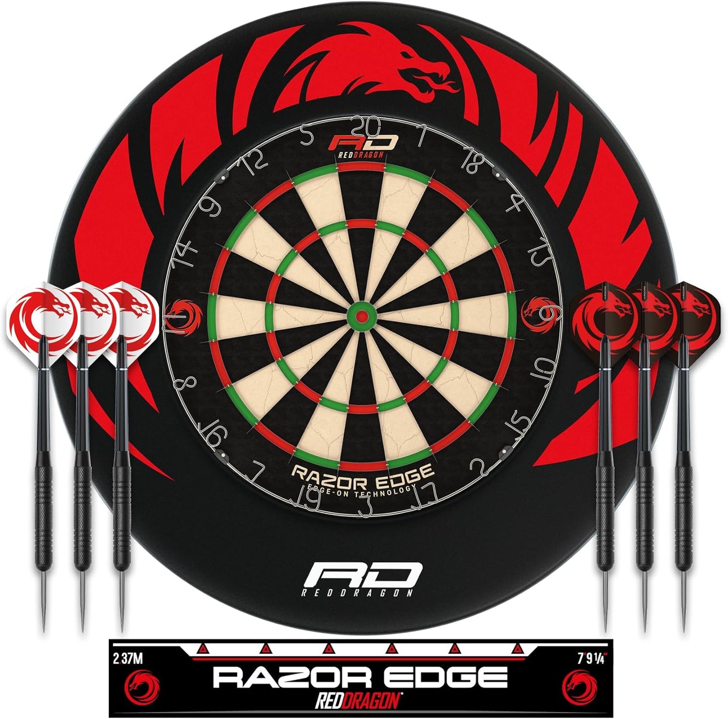 Professional Dartboard Set – Tournament-Grade Board with Durable Surround & 2 Sets of Steel Tip Darts