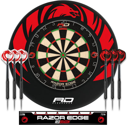 Professional Dartboard Set – Tournament-Grade Board with Durable Surround & 2 Sets of Steel Tip Darts