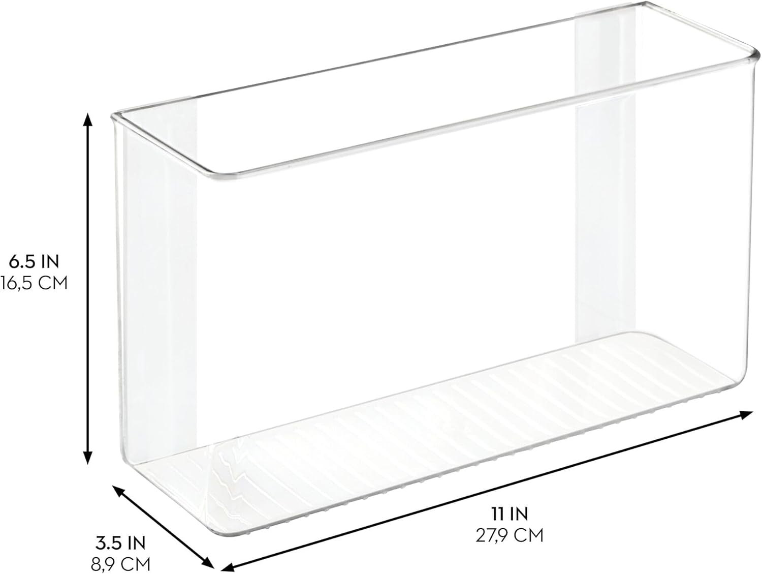 iDesign 66140 Large Affixx Adhesive Kitchen Organizer – Peel & Stick Strong-Hold Clear Storage Rack, X-Large