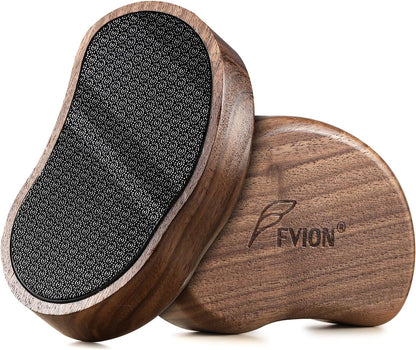 FVION Nano Glass Foot File – Callus Remover with Eco-Friendly Bamboo Handle for Wet & Dry Use, Brown Pedicure Scrubber for Cracked Heels