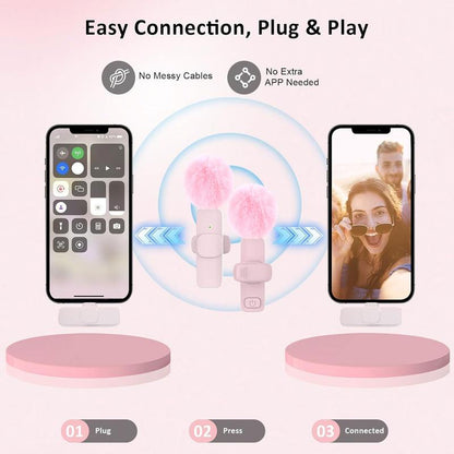 HITOZON Wireless Lavalier Microphone – Plug & Play Lapel Mic for iPhone & Android  Omnidirectional Condenser for Video, Podcast, TikTok, YouTube & Teaching