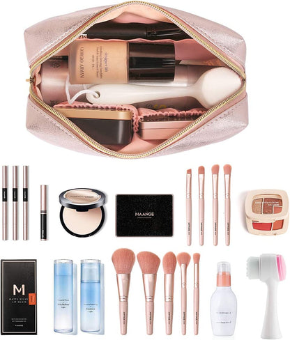 3-Piece Waterproof Makeup Bag Set – Travel Cosmetic Organizer Toiletry Pouches with Zipper for Women – Portable Wash Bags for Skincare, Beauty & Accessories