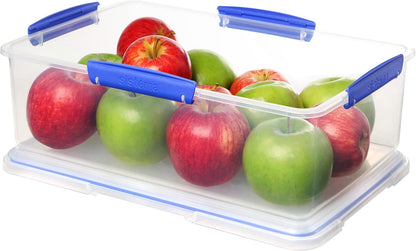 KLIP IT 7L Food Storage Container – Stackable BPA-Free Plastic Box with Airtight Lid & Blue Clips for Fridge/Freezer